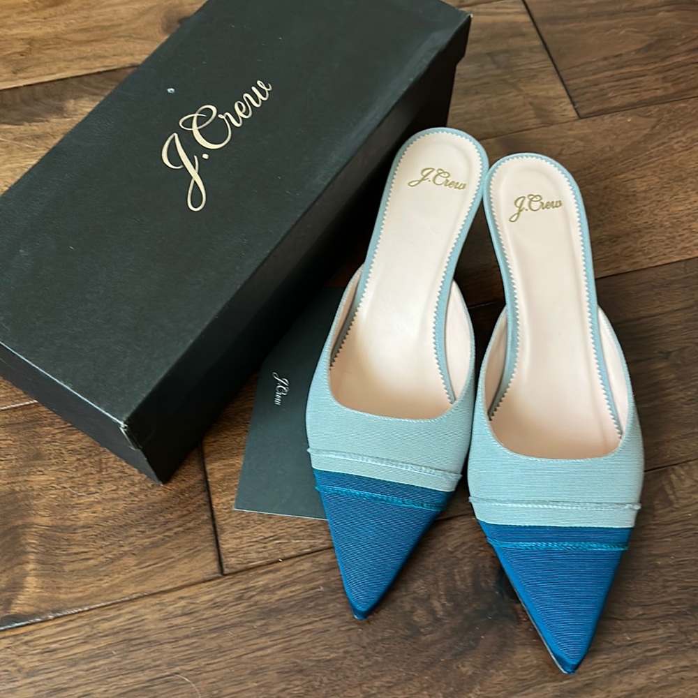 NIB JCREW Sophia mule cap toe pumps
